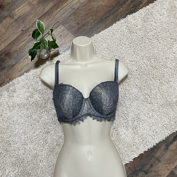 Victoria's Secret Size 34D Metallic Silver Gray Dream Angels Multi-Way Bra - Picture 1 of 8